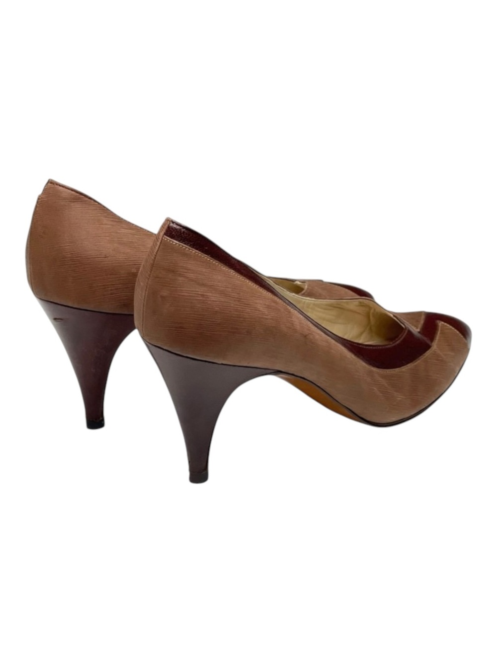 Vintage 70’s: Saint Claire ⊛ Italy Soft Glove Leather Pumps ⊛ Dusty Rose 2 Tone - Picture 5 of 16